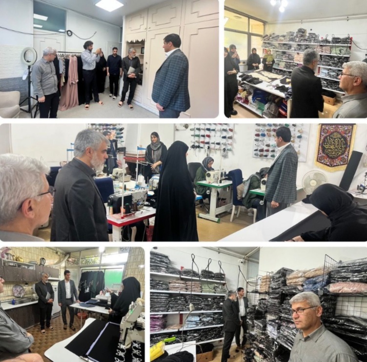 بازدید مصطفی اکبرپور از کارخانه تولید پوشاک حورا حجاب در ساری